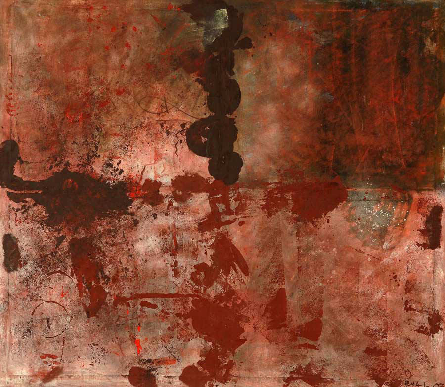 Abstraction XI,  Oil on canvas, aerosol, 140cm x 160cm, 2010